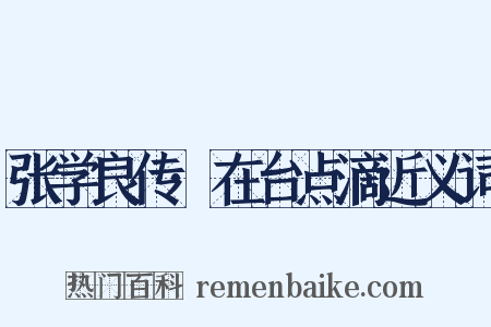 张学良传·在台点滴近义词是什么意思的图片